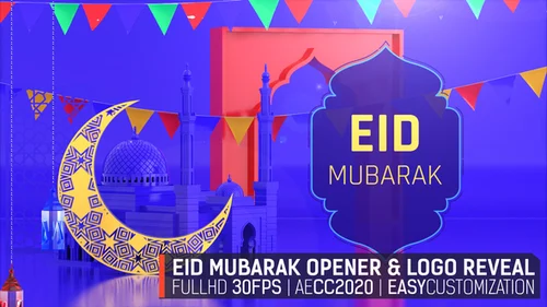 Eid Mubarak 阿拉伯风抽象装饰AE模板介绍