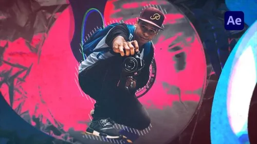 超现代涂鸦笔刷动态AE模板