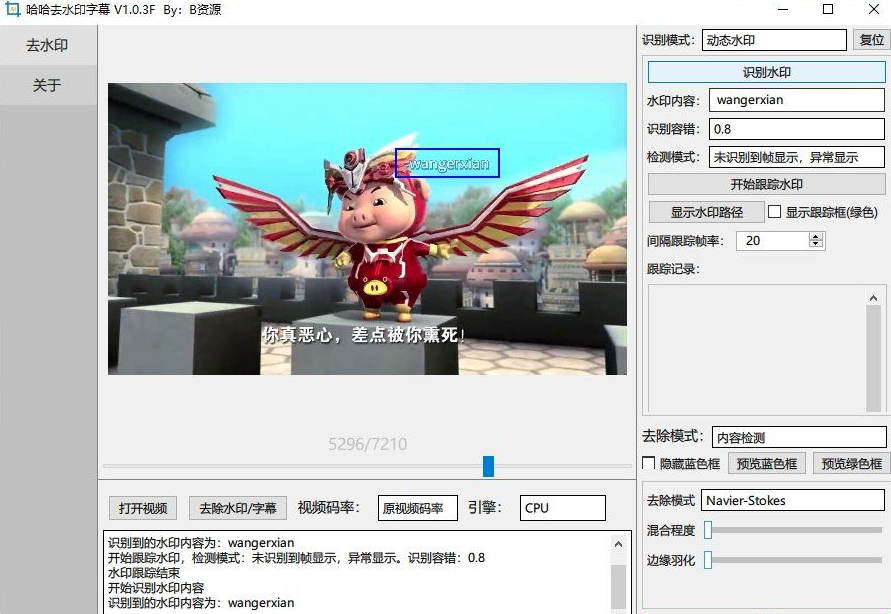 一键视频去水印、硬字幕工具Win版免费下载 支持50系显卡