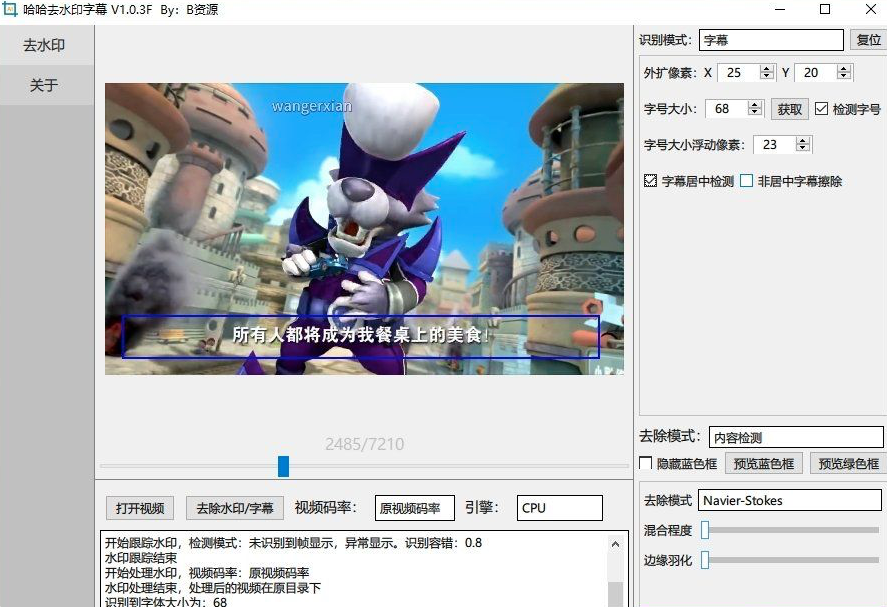 一键视频去水印、硬字幕工具Win版免费下载 支持50系显卡