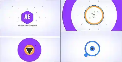 形状标志片头动画-HexaAE模板