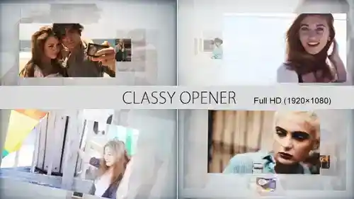 优雅动态开场 - 简约时尚照片展示AE模板