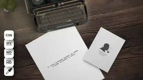 复古打字机书本开场AE模板介绍