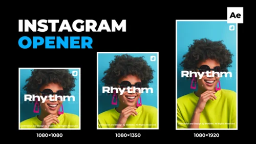 专为Instagram定制的动态LOGO开场AE模板