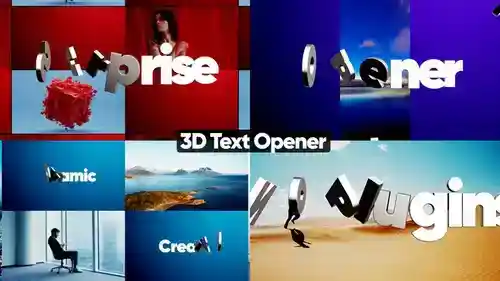 动态3D文字开场 - 企业宣传/品牌开场AE模板