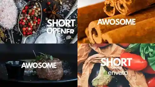 专业餐厅动态片头 AE 模板 - 美食开场展示利器