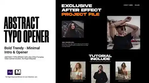 3D动态文字开场AE模板 (Stomp Kinetic Typography)