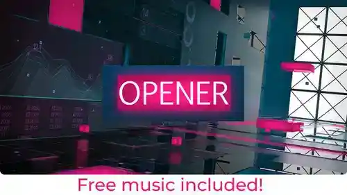 3D动态新闻演播室开场AE模板