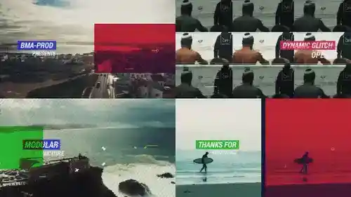 Dynamic Glitch Opener：动态故障风开场AE模板