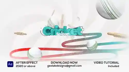 板球赛事动态片头AE模板 - Cricket Champions Opener