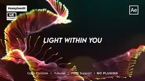 自然极光粒子文本标题AE模版