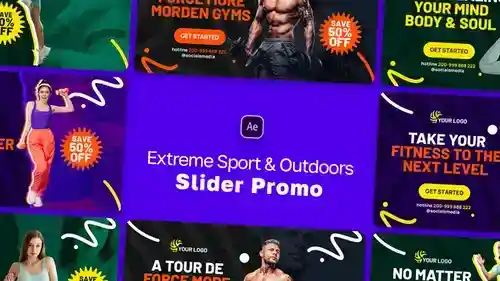 极限运动和户外滑块促销AE模板