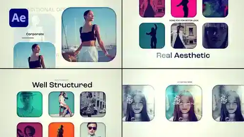 创意多图动态幻灯片模板 - AE展示开场利器