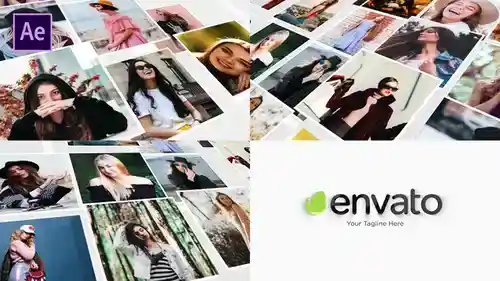 马赛克LOGO标志展示AE模板