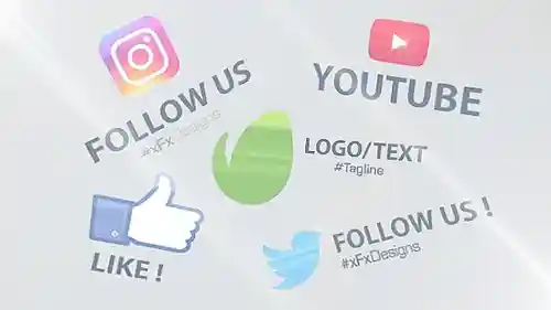 社交媒体和LOGO标志包AE模板