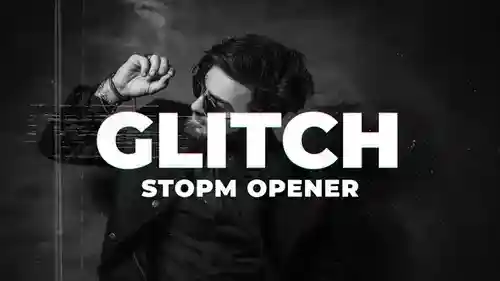 信号干扰踩踏片头动画AE模板