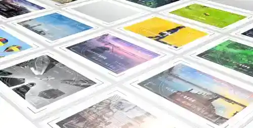 马赛克照片相册AE模板（带揭示效果）