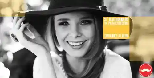 适合2D风格设计方块相册AE模板