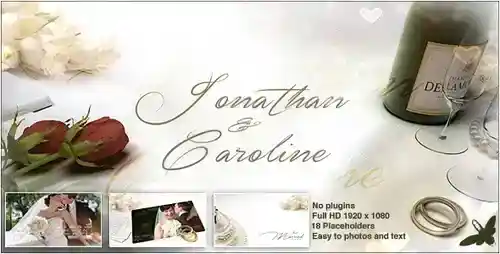 浪漫回忆·婚礼纪念动态相册 AE 模板