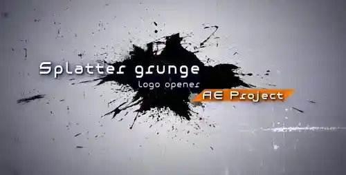 泼墨破旧风格Logo开场AE模板介绍