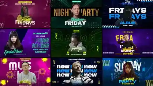 现代圆形定格相册封面AE模板