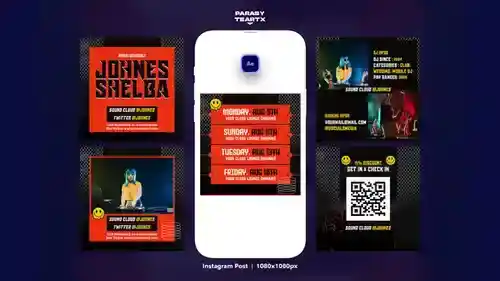 DJ派对动态视觉盛宴 - 超酷AE活动宣传模板