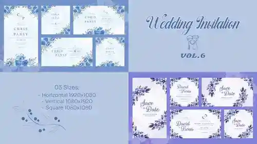 优雅婚礼邀请函与家庭纪念相册 - After Effects 模板