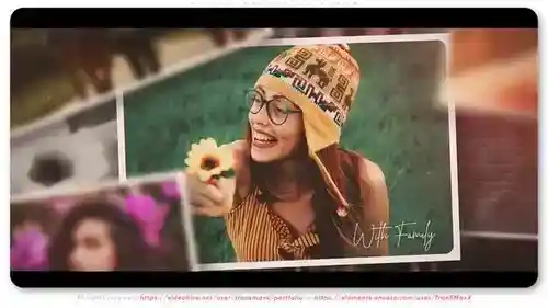 3D环境中带有浪漫氛围的飞行照片幻灯片展示AE模板