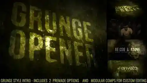 暗黑脏损风格AE片头模板 - 恐怖电影级故障开场