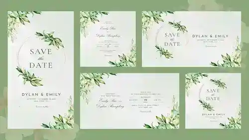 优雅婚礼邀请函竖版AE模板 - 仪式感手绘风全流程解决方案