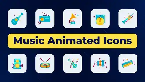 音乐动画图标AE模板
