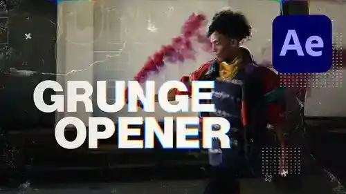 棱镜撕裂：复古故障动态歌词开场ae模板