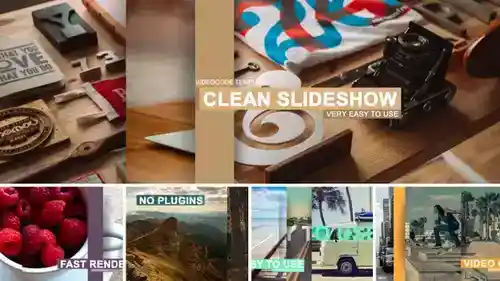 Clean Slideshow - 优雅纵向相册幻灯片 AE模板