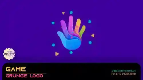 粗粝噪点风格粒子扭曲Logo展示AE模板