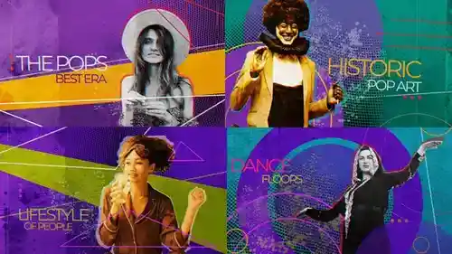 60s-70s Pop Art 冒险艺术家介绍 AE 模板