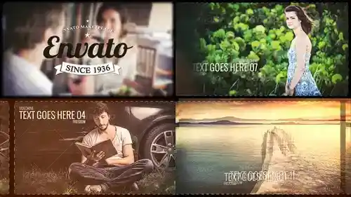 复古胶片婚礼相册AE模板