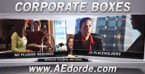 AE模板介绍：Corporate Boxes 商业盒子弹跳展示动画