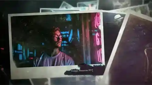 怀旧墨迹相框画廊幻灯片AE模版