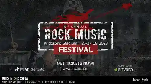 摇滚现场！音乐能量风暴专场 - AE视觉包装模板