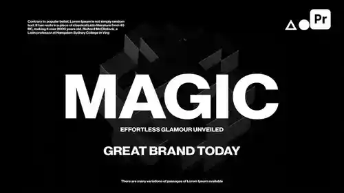 极简现代故障艺术：3D模块化幻灯片PR模板