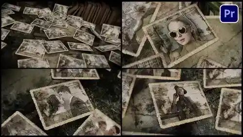 金色的回忆复古影像幻灯片PR模板