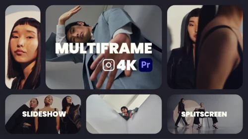 多屏幕竖屏照片展示幻灯片PR模板