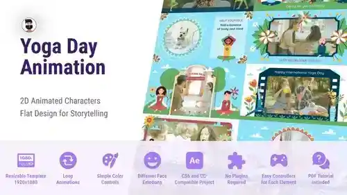 冥想瑜伽日间课程Promo MOGRT Premiere ProPR模板