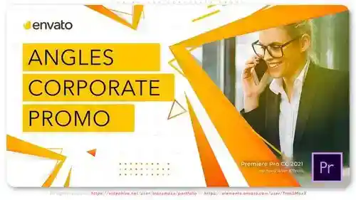 电影风格的幻灯片The Angles公司促销PR模板