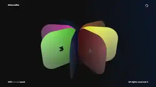 3D旋转木马3D轮播图PR模板