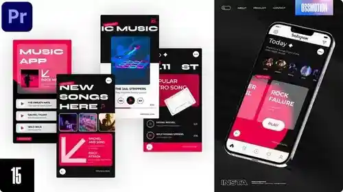 Premiere Pro的音乐Instagram故事PR模板