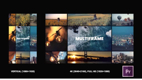 现代多帧片头PR模板