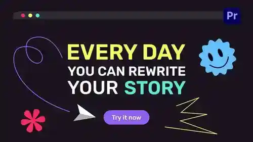 Premiere Pro的平面数字字幕PR模板