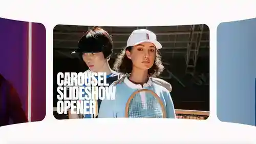 旋转木马幻灯片片头MOGRTPR模板