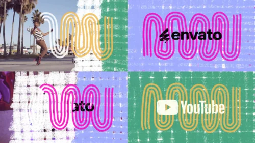 专业动态标志切换的蛇线LOGO标志过渡PR模板